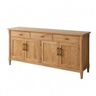 70  Solid Wood Sideboard Buffet Cabinet Oak 4 Door Finish Storage Credenza