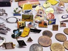 Huge Vintage Junk Drawer Lot Tokens Pins Keychains Lighters Patches Memorabilia
