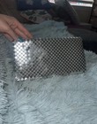 Vintage Silver Metal Mesh Clutch Wallet W  Chain Strap  Disco Cocktail