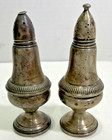Vintage Crown Sterling Weighted Pair Salt And Pepper Shakers Decor