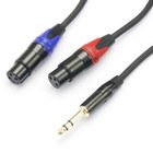 Trs 1 4 Male To Dual Xlr Female Microphones Stereo Splitter Adapter Y Cable