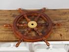 Antique Style Wooden Ship Wheel   Nautical Wall- Decor Maritime Art   Caf   Decor
