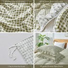 Gingham Duvet Cover King Size  3 Pieces Soft Breathable Microfiber Plaid Comf   