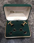 Crystal Cruises Cufflinks In Signature Case   In Onyx Black