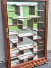 Antique Chinese Carved Rosewood Wall-mounted Curio Display Cabinet Mirrored