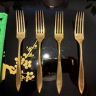 Vintage Dirigold Dirilyte Goldware Regal 4 Dinner Forks 7 3 4  Flatware