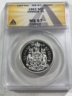 1963 Canada 50 Cents Silver Coin Proof Like Graded Ms 67 Cameo By Anacs