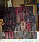 Vtg Original Letterpress Alphabet Letters  3 Wood Type Printers Blocks 3  No Z