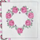 Jack Dempsey Stamped White Quilt Blocks 18 x18  6 pkg Heart   Rose Lot Of 4