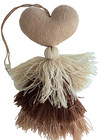 Mexican Embroidered Heart Pom Pom Tassel Handmade Mexico
