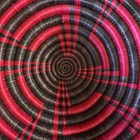 Vtg 7 75 In  African Rwanda Coiled Hand Woven Basket bowl home Decor Pink purple