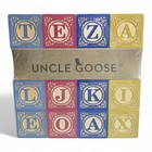 Sealed Uncle Goose 28pc Wood Embossed Classic Abc Blocks  french Set  Made In Us