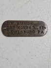 Old Rare Vintage Antique Dr Ammon Lewisburg Pa  Id Baggage Tag Key Fob Badge