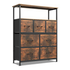 7 Fabric Drawer Dresser Chest Of Drawer Clothing Organizer Storage Cabinet Brown