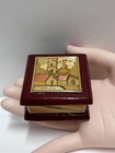 Trinket Box Vintage Wooden German Village Small Glaze Finish Hand Made Small