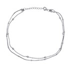 Estate Sterling Silver 925 Double Chain Anklet 8 75   9 75   