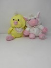 Vintage Fisher Price Puffalumps 1986 White Lamb And Yellow Chick 10    Lot
