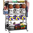 Garage Sports Equipment Organizer-ball Storage 5 Layers Large Basketball 