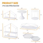 7pcs White Cake Stand Set Cupcake Holder Fruit Candy Plate For Birthday Wedding