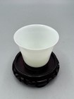 Antique Chinese Republic Period White Peking Glass Bell Shape Teacup Wine Cup