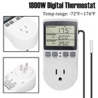 Digital Thermostat Outlet Plug Temperature Controller Heating Cooling With Probe