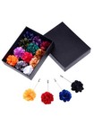 16 Pieces Flower Mens Lapel Pins Handmade Satin Boutonniere Pin For Suit