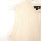 Theory Meenaly Cashmere Crew Neck Sleeveless Sweater Tunic Size S Ivory Slits