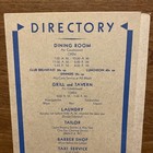 Rare Vintage 1930-1940s Hotel Kaskaskia La Salle Room Directory Illinois Il P1