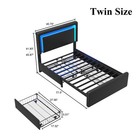 Full queen Upholstered Led Bed Frame With Adjustable Headboard   4 Storage Drawers