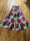 Vintage 1970s Alex Colman W Sash Belt Multicolor Geometric Wide-leg Pants Xs