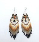 Beautiful Tribal Earrings Native Large Boho American Seed Beads Handmade Earring