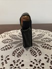 Vintage Black Cigarette Hard Case Leather Flip Top Lighter Holder Women