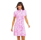 Ibkul Out Of The Box Mock Neck Dress Size Xs M Short Sleeve Pink Golf Tennis Nwt