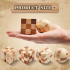 4 Pack Wooden Puzzle Games Brain Teasers Toy- 3d Puzzles For Teens And    