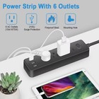 Power Strip Surge Protector 7-in-1 Multi-functional Outlets Extension Cord 3 Usb