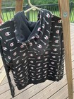 Champion All Over Print Script Logo Sweatshirt Black Youth Xl Great Condition