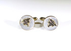Vintage Swank Rn Registered Nurse Cufflinks Gold Tone Mother Of Pearl Caduceus