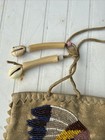 Vintage Native American Handmade Beaded Deerskin Leather Drawstring Pouch Bag