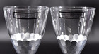 6 New Barclay Butera Zodax  Fez Cut Crystal Wine Glasses W silver Leaf 9 25 