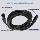 15ft 3-pin Audio Mixing Dj Male Cable To Female Xlr Stereo Audio Extension Cable