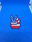 Vintage Red White Blue Stars Stripes Peace Sign Fingers Hand Souvenir Patch Usa