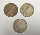 Lot Of 3 Silver  1 Coins - 1896 Morgan Dollar 1922   1923 Peace Dollars