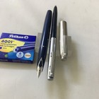 Sheaffer Imperial 440 Steel Dark Blue Set Fp bp Fine Nib converter New Usa
