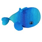 Crochet Whale Plush Stuffed Animal Handmade Ombre Blue Mammal 12    Long