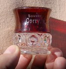Antique Glass Toothpick Holder   Ruby Red Flashed   Corry  Pennsylvania Souvenir