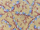  vintage Feed Sack  1930-50s Blue   Beige Flowers On Yellow 42 l X 37 w