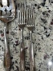 Antique 5pc Rockford S p  Co Fairoaks Pattern Flatware 2 Fork 2 Knife 1 Serving