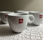 Illy Logo Cappuccino Cups Set Of 4 - 6 Oz  each
