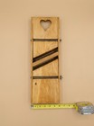 Antique Early Primitive Wood Heart Carved Slaw Cutter Old Mustard Paint 18 5 