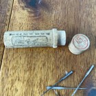 Boye Sewing Machine Needles Vintage  No 15  Wooden Tube Holder W cap Lot 6